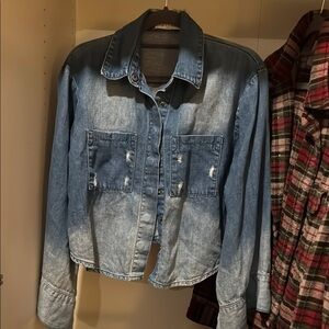 One Teaspoon Blue Jean Jacket Ombre Cropped